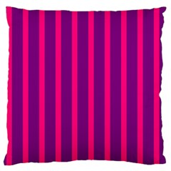 Deep Pink And Black Vertical Lines Standard Flano Cushion Case (one Side) by Amaryn4rt