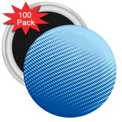 Blue Dot Pattern 3  Magnets (100 Pack)