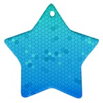 Blue Seamless Black Hexagon Pattern Ornament (Star) Front