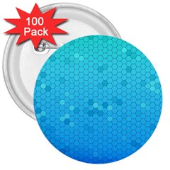 Blue Seamless Black Hexagon Pattern 3  Buttons (100 Pack) 