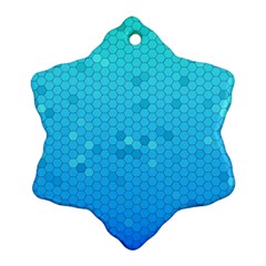 Blue Seamless Black Hexagon Pattern Ornament (snowflake) by Amaryn4rt