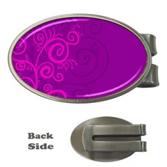 Floraly Swirlish Purple Color Money Clips (oval)  by Amaryn4rt