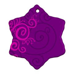 Floraly Swirlish Purple Color Snowflake Ornament (two Sides) by Amaryn4rt