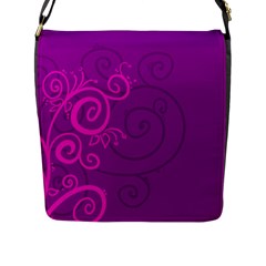 Floraly Swirlish Purple Color Flap Messenger Bag (l)  by Amaryn4rt