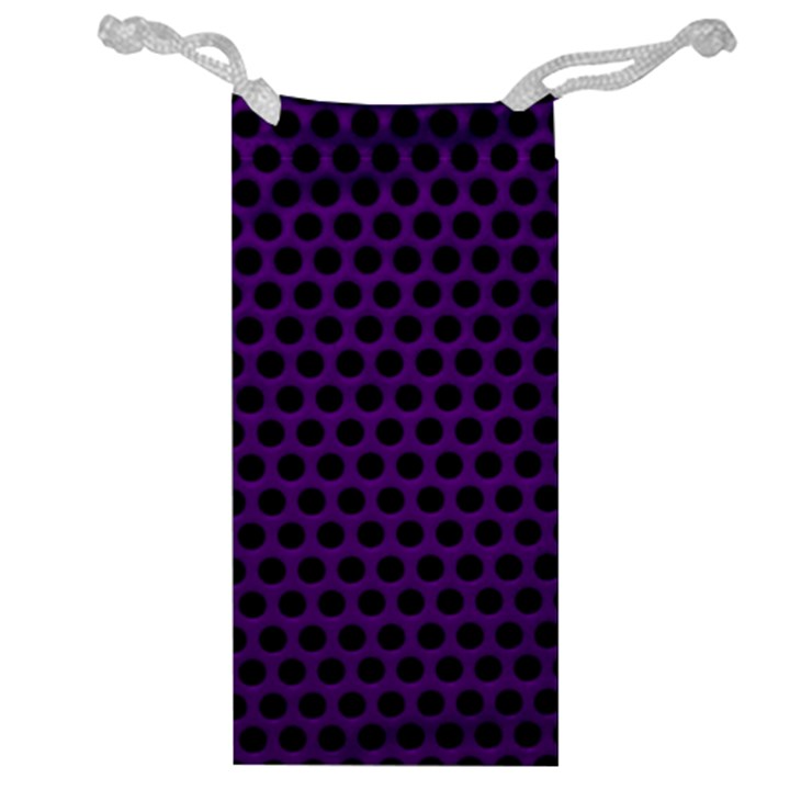 Dark Purple Metal Mesh With Round Holes Texture Jewelry Bag