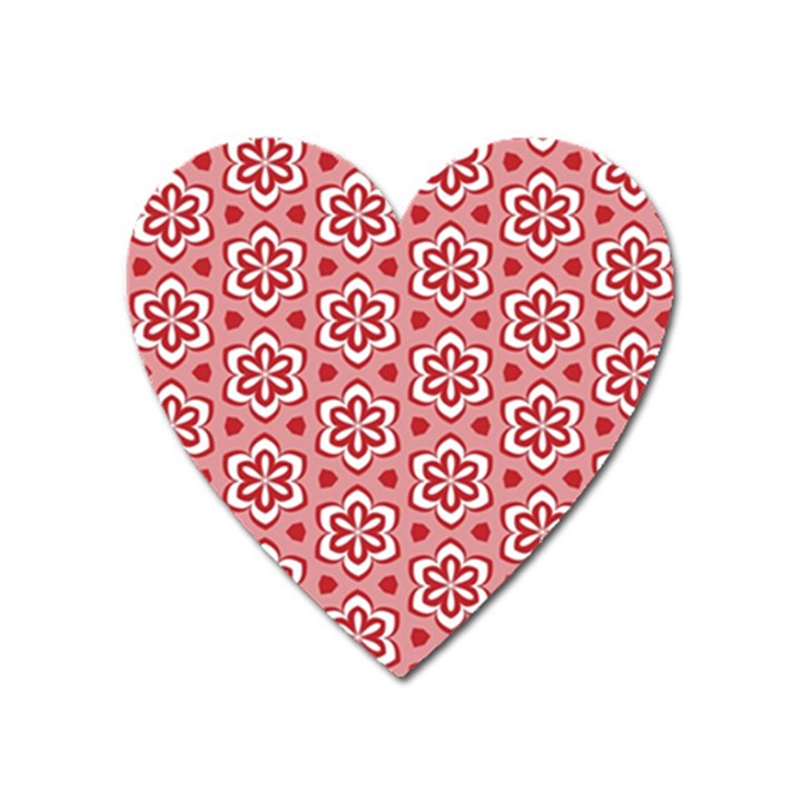 Floral Abstract Pattern Heart Magnet