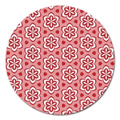 Floral Abstract Pattern Magnet 5  (round) by Amaryn4rt