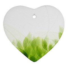 Green Leaves Pattern Ornament (heart)