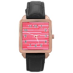 Index Red Pink Rose Gold Leather Watch  by Amaryn4rt