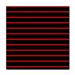 Red And Black Horizontal Lines And Stripes Seamless Tileable Tile Coasters by Amaryn4rt