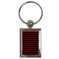 Red And Black Horizontal Lines And Stripes Seamless Tileable Key Chains (rectangle)  by Amaryn4rt