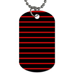 Red And Black Horizontal Lines And Stripes Seamless Tileable Dog Tag (two Sides) by Amaryn4rt