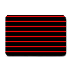 Red And Black Horizontal Lines And Stripes Seamless Tileable Small Doormat  by Amaryn4rt