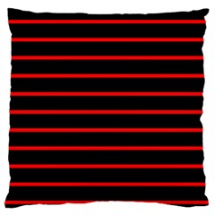 Red And Black Horizontal Lines And Stripes Seamless Tileable Large Cushion Case (two Sides) by Amaryn4rt