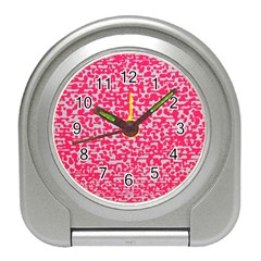 Template Deep Fluorescent Pink Travel Alarm Clocks by Amaryn4rt
