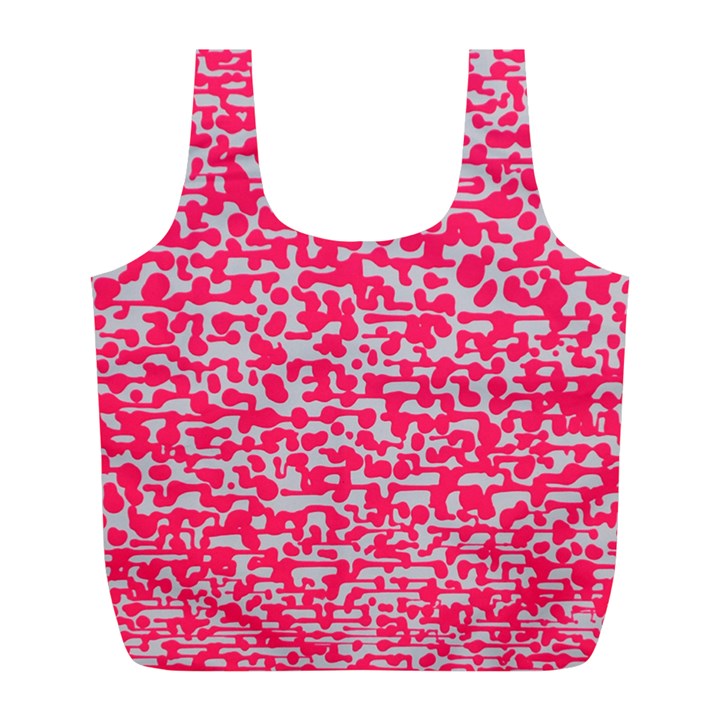 Template Deep Fluorescent Pink Full Print Recycle Bags (L) 