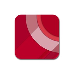 Red Material Design Rubber Square Coaster (4 Pack)  by Amaryn4rt