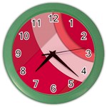 Red Material Design Color Wall Clocks Front