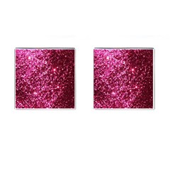 Pink Glitter Cufflinks (square) by Amaryn4rt