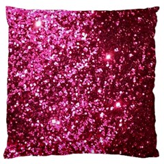 Pink Glitter Large Cushion Case (one Side) by Amaryn4rt