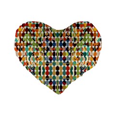 Retro Pattern Abstract Standard 16  Premium Heart Shape Cushions by Amaryn4rt