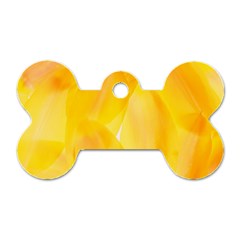 Yellow Pattern Painting Dog Tag Bone (one Side) by Amaryn4rt