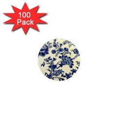 Vintage Blue Drawings On Fabric 1  Mini Magnets (100 Pack)  by Amaryn4rt