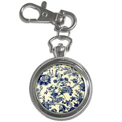 Vintage Blue Drawings On Fabric Key Chain Watches by Amaryn4rt