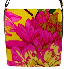 Beautiful Pink Flowers Flap Messenger Bag (s) by Brittlevirginclothing