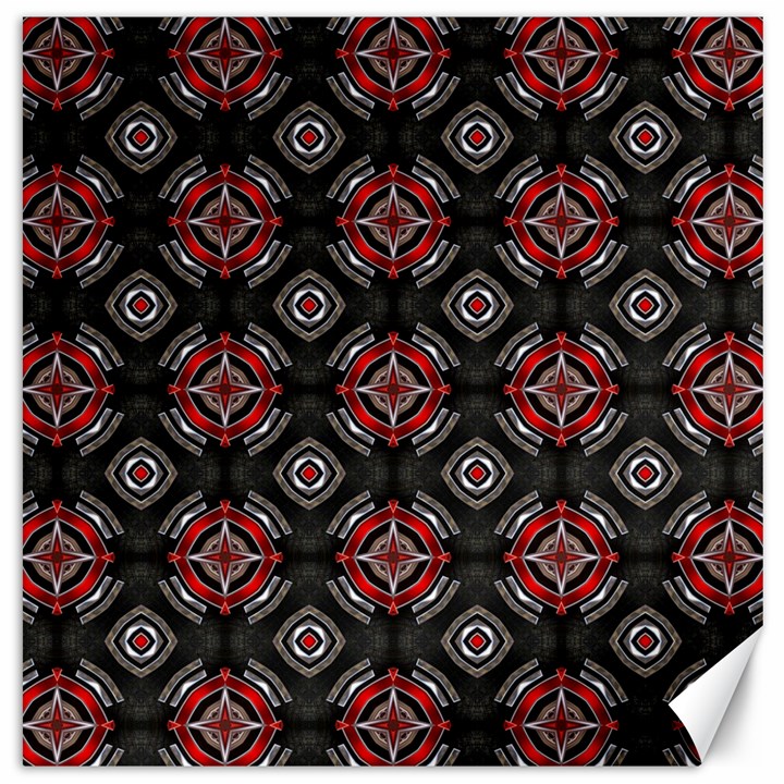 Abstract Black And Red Pattern Canvas 16  x 16  