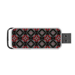 Abstract Black And Red Pattern Portable Usb Flash (one Side) by Amaryn4rt