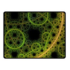 Abstract Circles Yellow Black Double Sided Fleece Blanket (small)  by Amaryn4rt