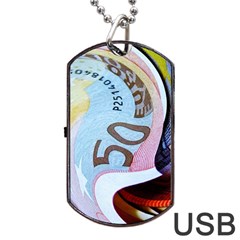 Abstract Currency Background Dog Tag Usb Flash (two Sides) by Amaryn4rt