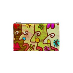 Abstract Faces Abstract Spiral Cosmetic Bag (small)  by Amaryn4rt