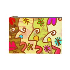 Abstract Faces Abstract Spiral Cosmetic Bag (large)  by Amaryn4rt