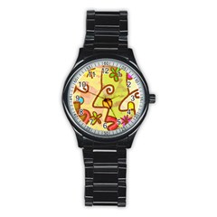 Abstract Faces Abstract Spiral Stainless Steel Round Watch by Amaryn4rt