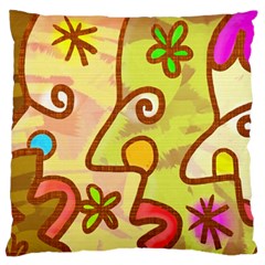 Abstract Faces Abstract Spiral Large Flano Cushion Case (one Side) by Amaryn4rt