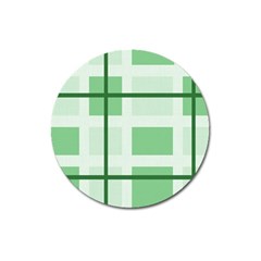 Abstract Green Squares Background Magnet 3  (round) by Amaryn4rt