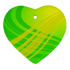 Abstract Green Yellow Background Ornament (heart) by Amaryn4rt