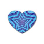 Abstract Starburst Blue Star Heart Coaster (4 pack)  Front