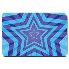 Abstract Starburst Blue Star Large Doormat  by Amaryn4rt
