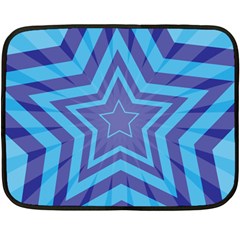 Abstract Starburst Blue Star Double Sided Fleece Blanket (mini)  by Amaryn4rt