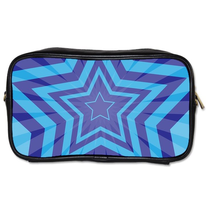 Abstract Starburst Blue Star Toiletries Bags 2-Side