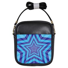 Abstract Starburst Blue Star Girls Sling Bags by Amaryn4rt