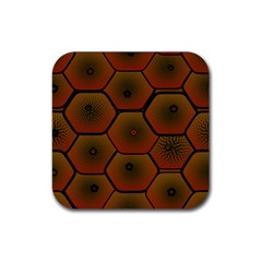 Art Psychedelic Pattern Rubber Coaster (square)  by Amaryn4rt