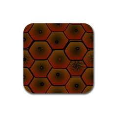 Art Psychedelic Pattern Rubber Square Coaster (4 Pack)  by Amaryn4rt