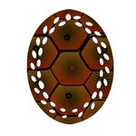 Art Psychedelic Pattern Oval Filigree Ornament (Two Sides) Back