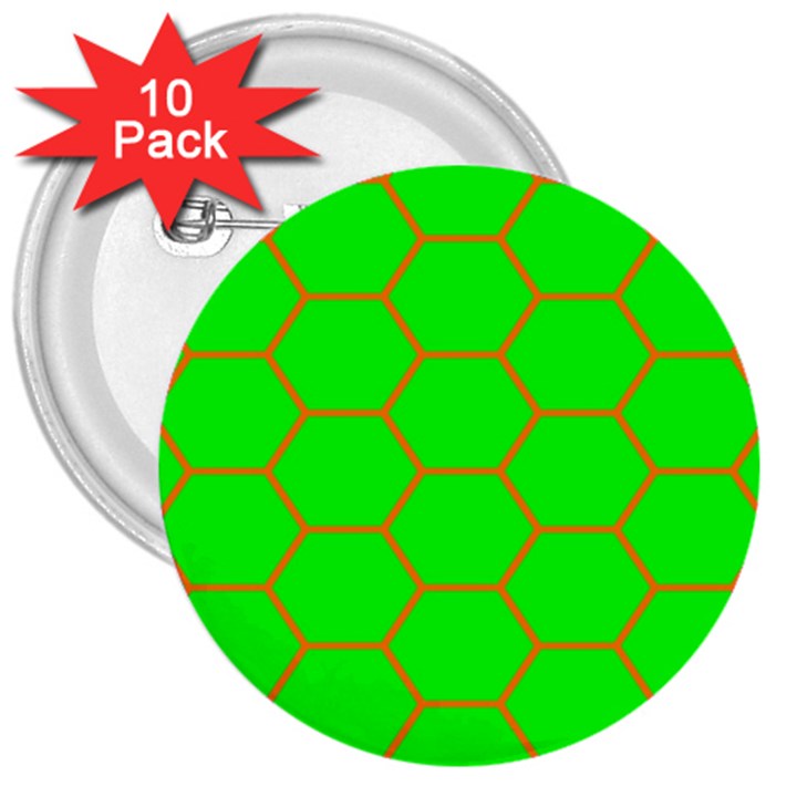 Bee Hive Texture 3  Buttons (10 pack) 