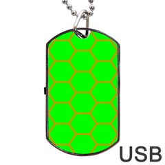 Bee Hive Texture Dog Tag Usb Flash (one Side) by Amaryn4rt