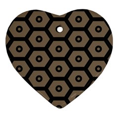 Black Bee Hive Texture Ornament (heart)